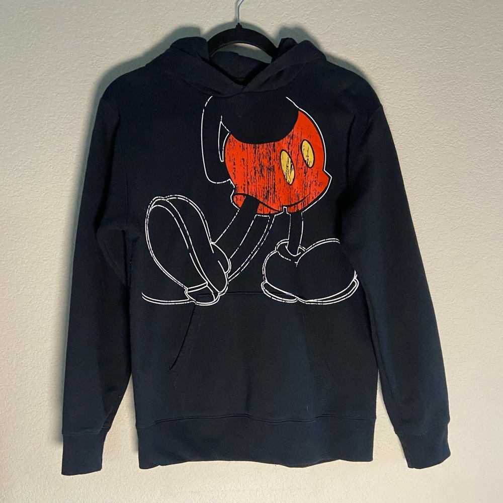 Disney Parks Mickey Mouse Ears On Hoodie Black Kids XL W XS Hooded Sweatshirt
